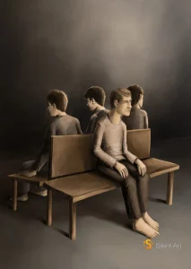 Silent-Art Gemälde 2024-11-04 - Vier Richtungen Stille 5 Silent-Art Gemälde 2024-11-04