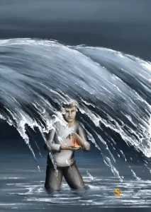 Silent-Art Gemälde 2024-11-08 - Unter der Welle 1 Silent-Art Gemälde 2024-11-08