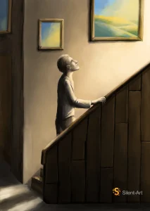 Silent-Art Gemälde 2024-12-06 - Treppenlicht 5 Silent-Art Gemälde 2024-12-06