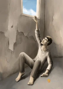 Silent-Art Gemälde 2024-12-10 - Griff zum hohen Fenster 1 Silent-Art Gemälde 2024-12-10