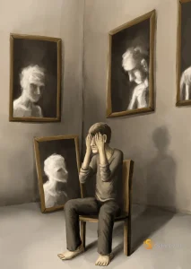 Silent-Art Gemälde 2024-12-12 - Verborgener Blick zwischen den stummen Rahmen 1 Silent-Art Gemälde 2024-12-12