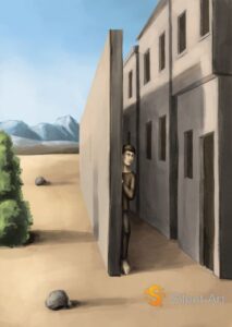 Der schmale Blick hinter der Wand - Silent-Art-2025-04-004 1 Silent-Art-2025-04-004